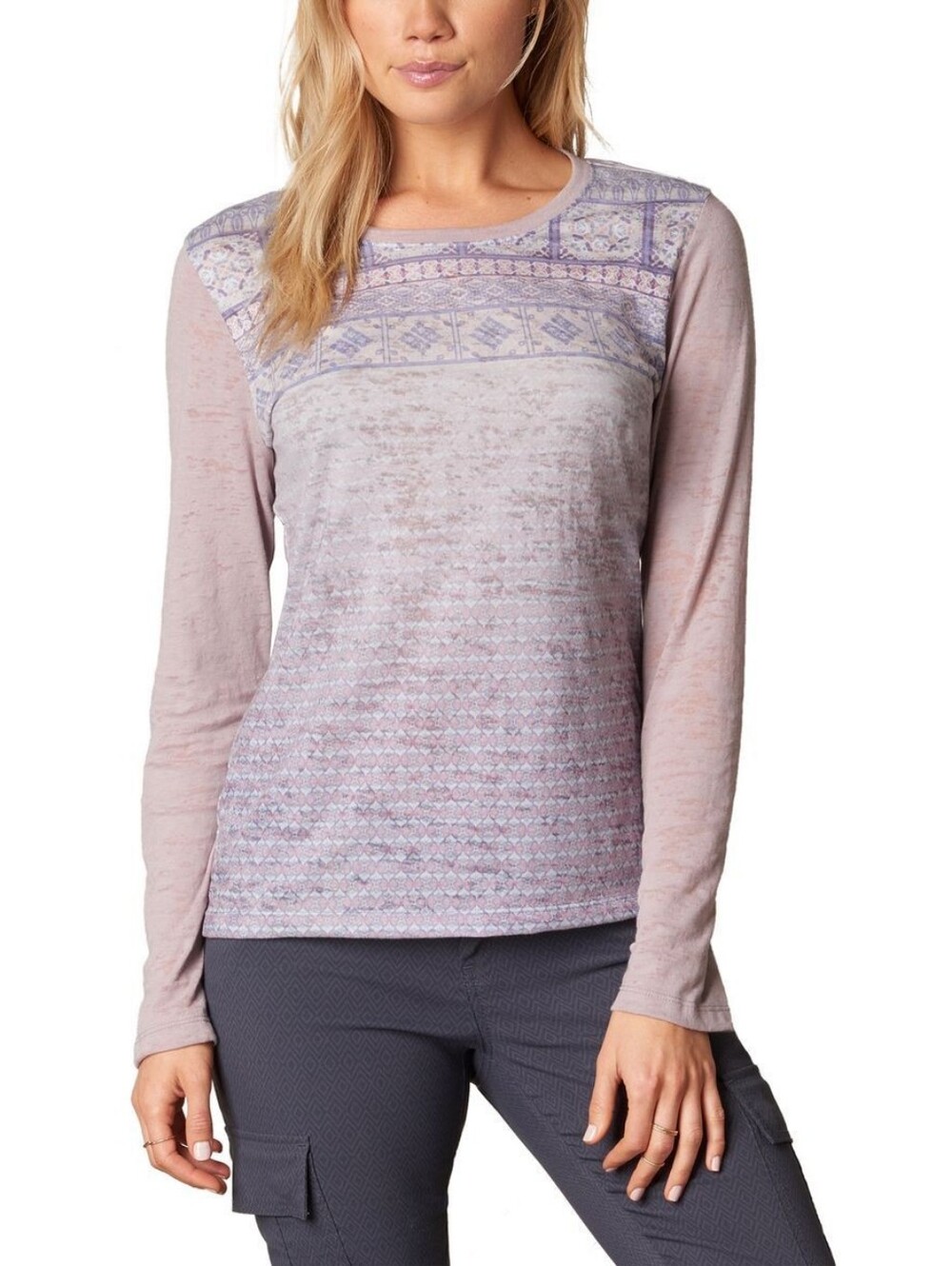 Prana Womens Small Lottie Top Sheer Purple
